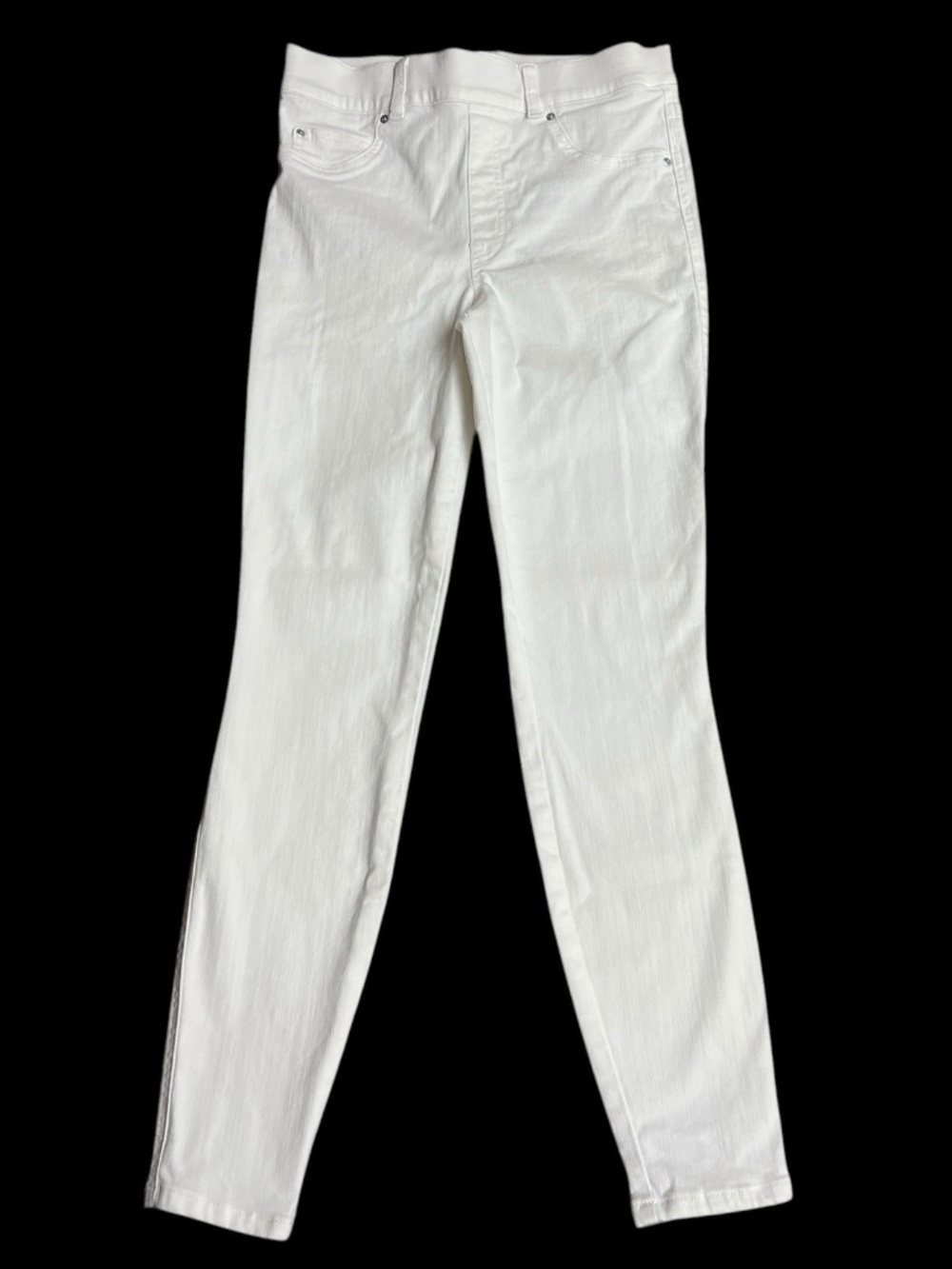 SPANX White Pull-On Ankle Skinny Jeans {20271R} Medium Slimming